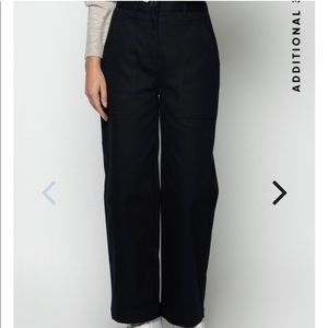 OAK + FORT Black Wide-Leg Cargo Pants